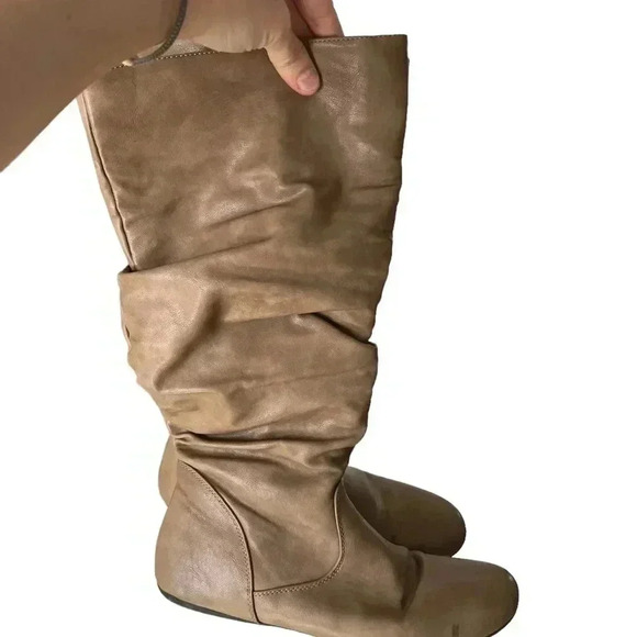 Shoe Department boots with wide-calf tan-taupe side 9.5 - Picture 5 of 7